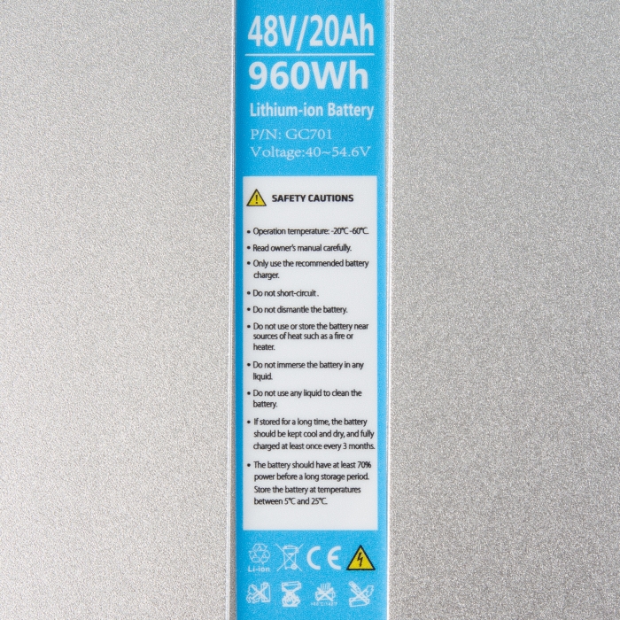 Batteri 48V / 20 Ah - Viarelli City 1000