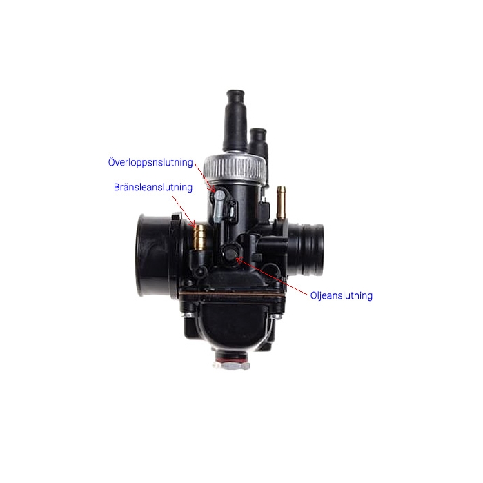 Sportförgasare svart Dellorto modell PHBG 21 mm-, Rieju MRT, AM6, Derbi Senda, Gilera RCR SMT, Motor
