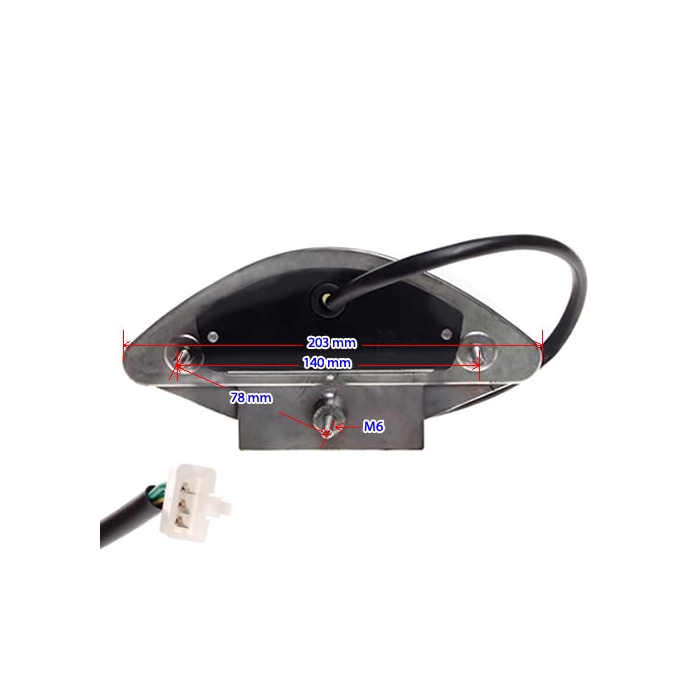 Baklampa led, vit glas