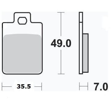 Bromsbelägg (LPI) H49mm x B35.5mm - Ten7, Monstra 90