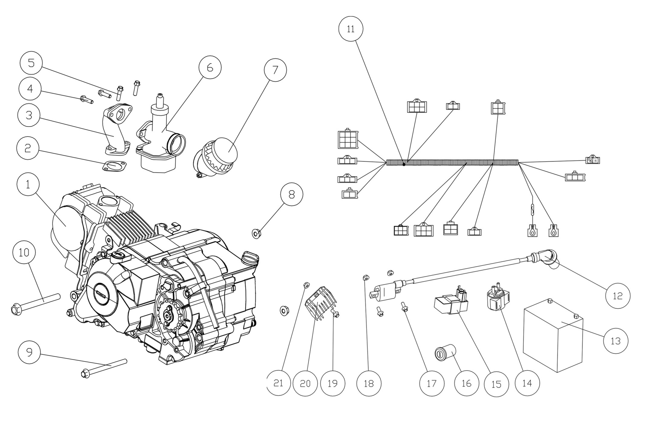 F10: Motor, Förgasare, Elsystem