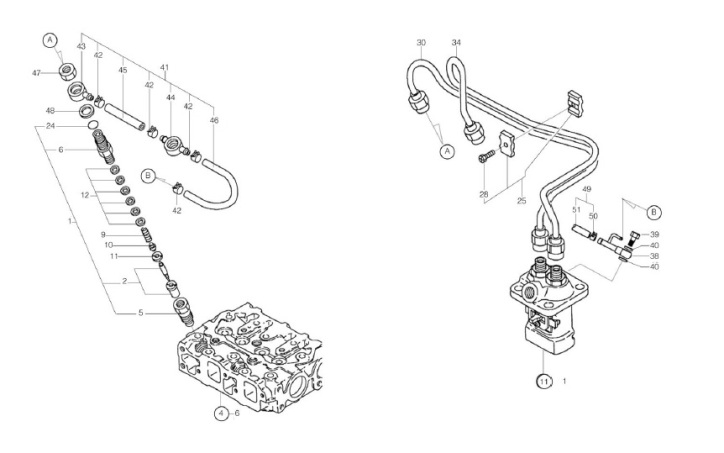 E13: Motordel Yanmar Bränslesystem