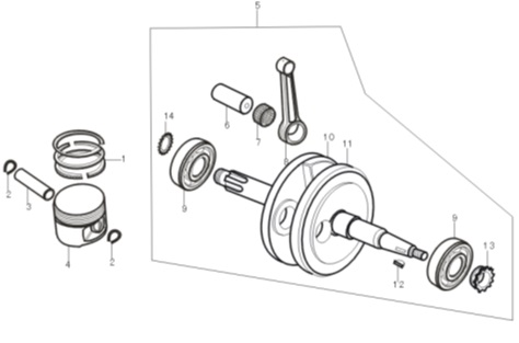 E10: Piston / Crankshaft comp