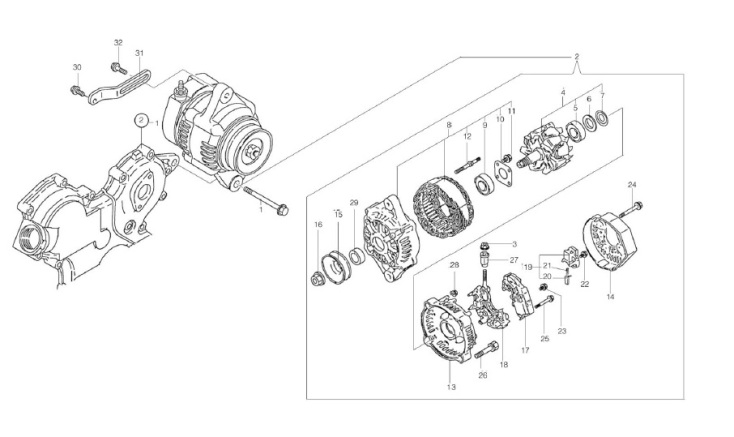 E16: Motordel Yanmar Generator