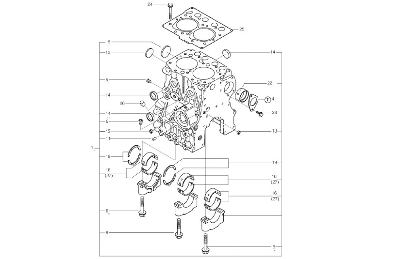 E01: Motordel Yanmar Cylinderfotspackning