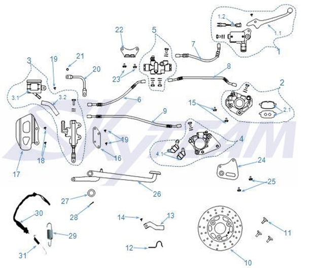 F19: Combined braking system
