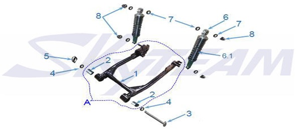 E15: Rear swing, rear shock absorber